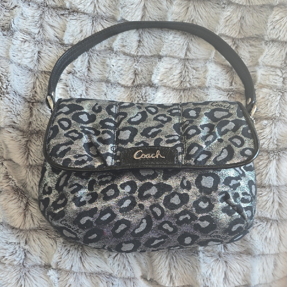 Coach Metallic Leopard Print Mini Bag- Like new